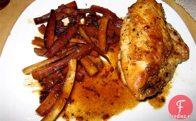Pechugas De Pollo Estofadas Con Sidra Dura Y Chirivías