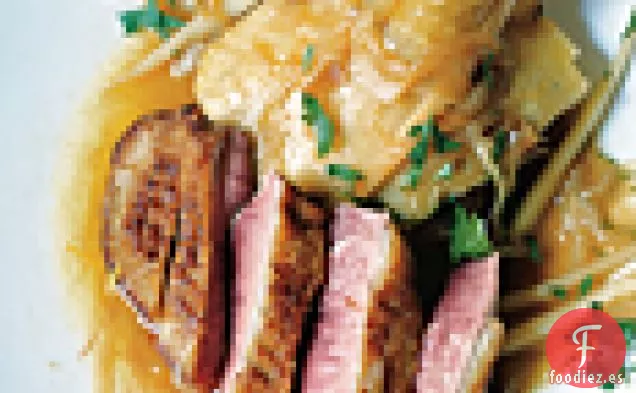 Muslos de Pato Estofados y Pechuga de Pato Salteada