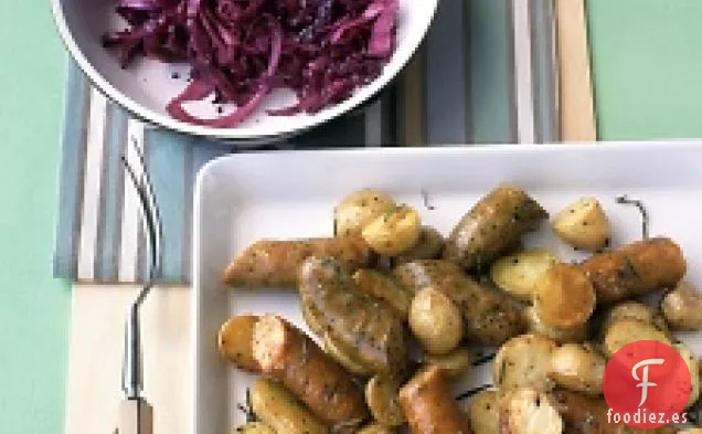 Salchicha De Pollo Asada Y Patatas