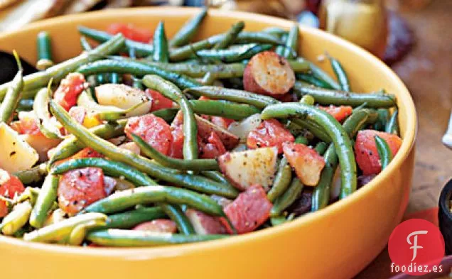 Judías Verdes y Patatas en Salsa de Tomate Gruesa