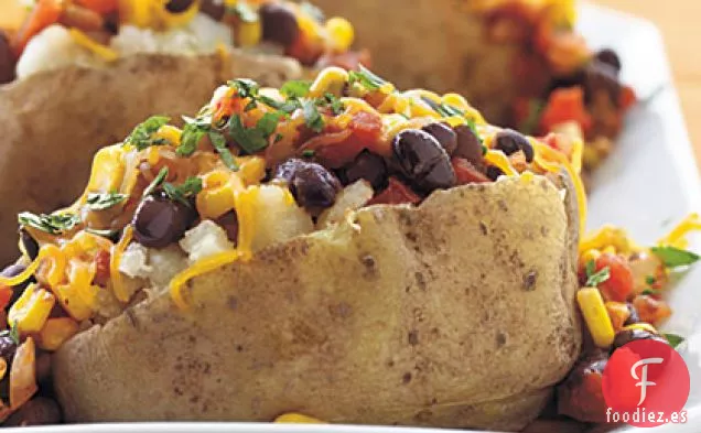 Patatas con Frijoles Negros y Maíz