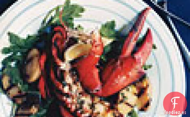Langosta a la Parrilla y Patatas con Vinagreta de Albahaca