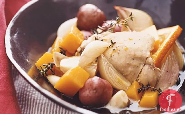 Pollo a la Naranja de Cocción Lenta con Patatas
