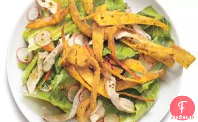 Ensalada De Pollo Con Tortillas Crujientes