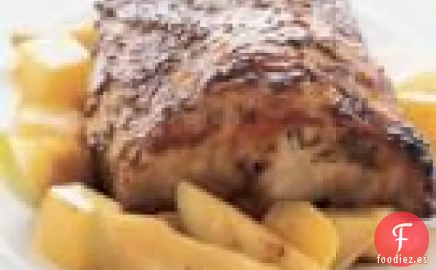 Lomo De Cerdo Asado Con Colinabos Y Manzanas