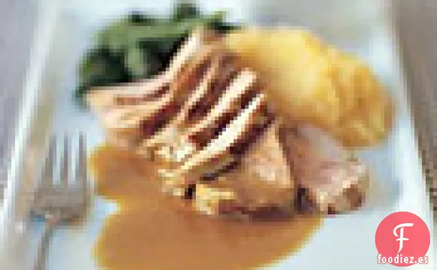 Solomillo de Cerdo con Jus de Sidra y Puré de Colinabo