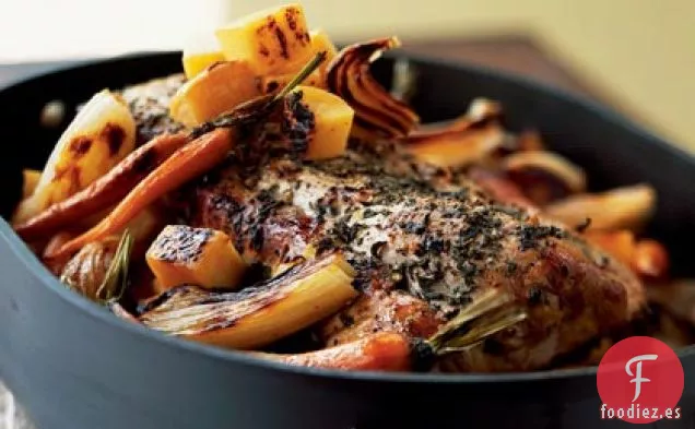 Cerdo Asado y Verduras de Otoño