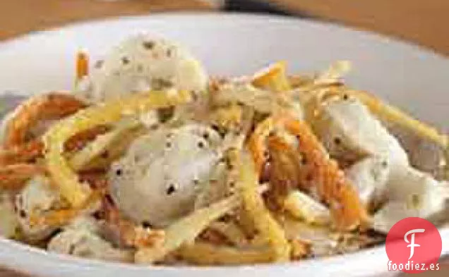 Tortellini con Tubérculos Asados