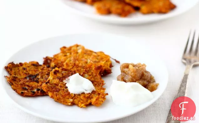 Latkes De Batata Con Especias Y Yogur