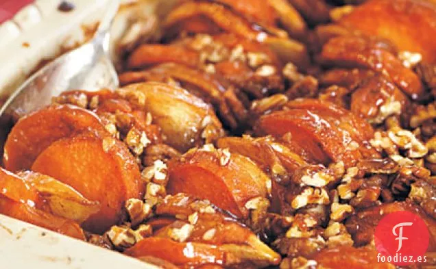 Manzanas Asadas y Batatas en Glaseado de Bourbon y Miel