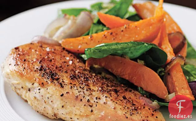 Pollo con Ensalada de Batata Asada