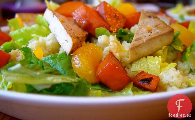 Ensalada De Tofu De Naranja Y Mijo Con Batatas
