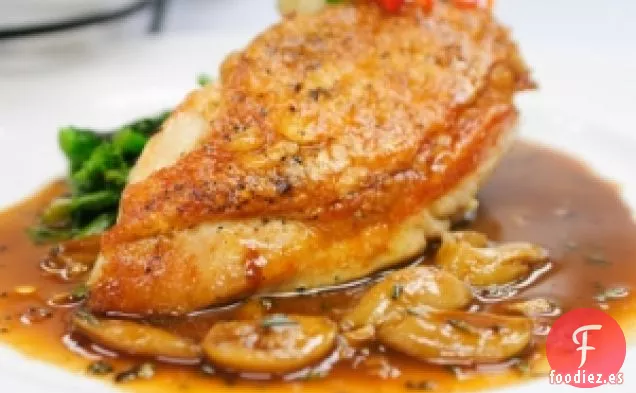 Pollo De Gisela Con Champiñones Porcini y Rodajas De Batata