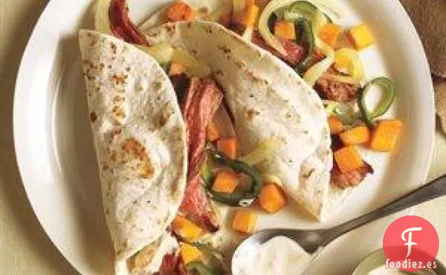 Fajitas De Carne Con Boniato Y Poblano