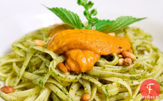 Pasta Al Pesto Shiso Con Uni