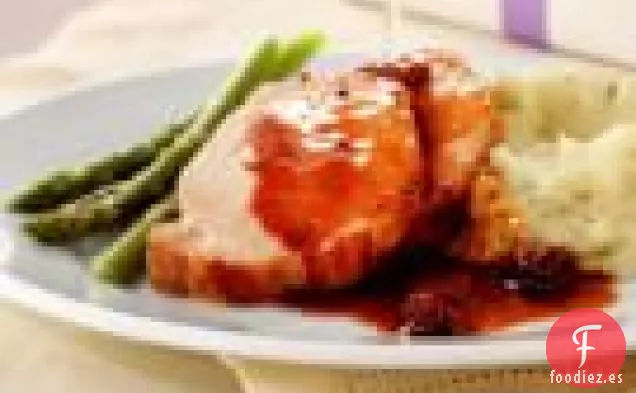 Lomo De Cerdo Asado Con Salsa De oporto Y Cereza Ácida