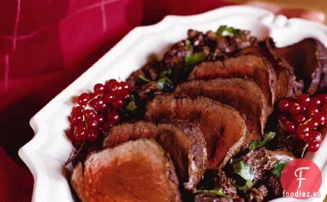 Solomillo de Carne Asada con Salsa de Crema de Morcilla