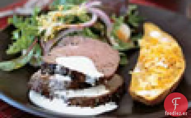 Solomillo de Carne Asada con Crema de Wasabi y Ajo