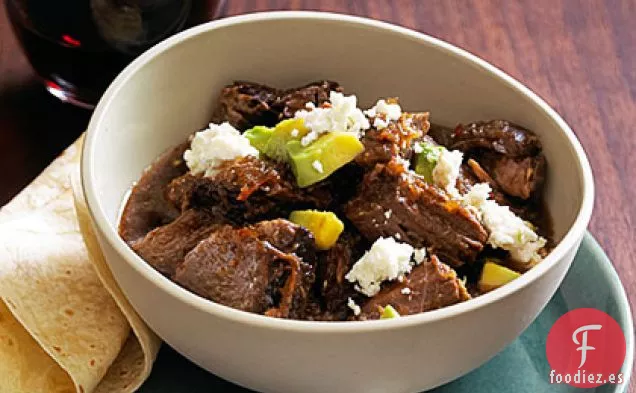 Carne de Chile Rojo Cocida a Fuego Lento