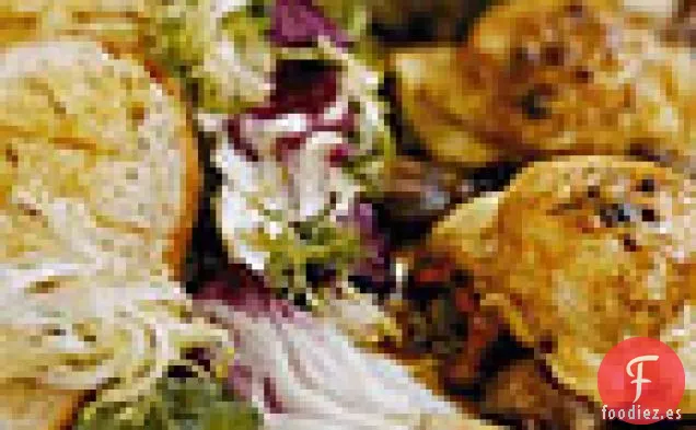 Crottin al Horno con Champiñones Salteados