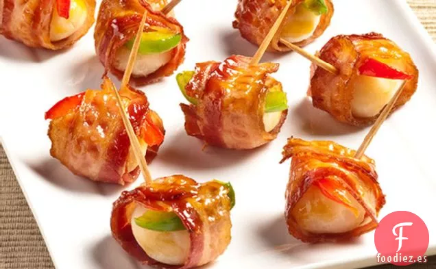 Castañas de Agua Glaseadas Teriyaki con Tocino