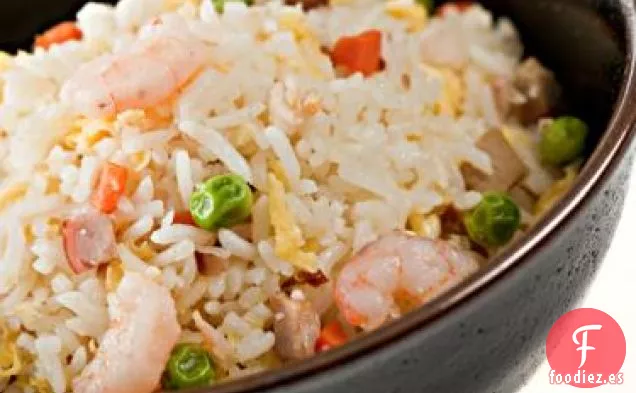 Salteado de Camarones y Melocotón Salados