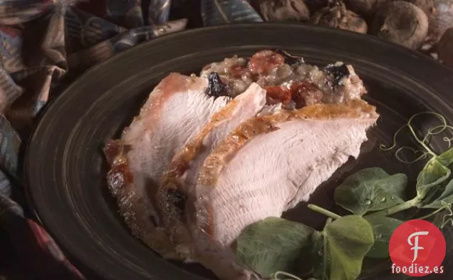 Pavo Chino Americano De Acción De Gracias Con Arroz Y Salchichas