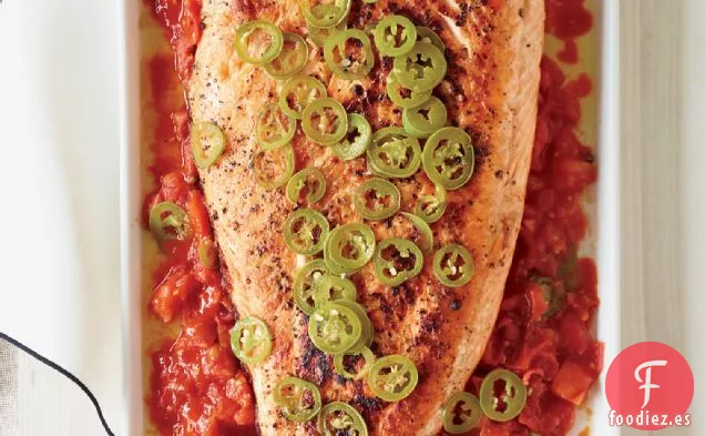 Salmón a la Parrilla con Tomates Derretidos