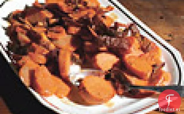 Ñames Con Pieles Crujientes Y Vinagreta De mantequilla Marrón