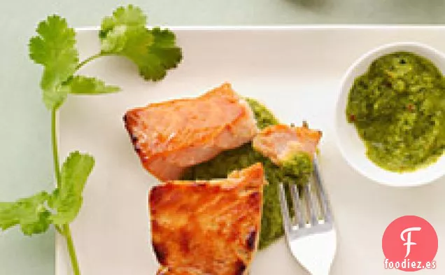 Salmón Miso Con Salsa De Cilantro