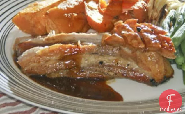 Panceta De Cerdo Asada Con Jarabe De Arce Y Vinagre De Sidra De Manzana