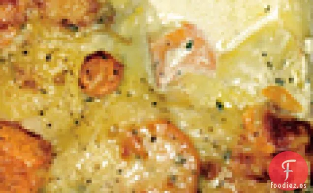 Oro Yukón Festoneado y Batata Gratinada con Hierbas Frescas