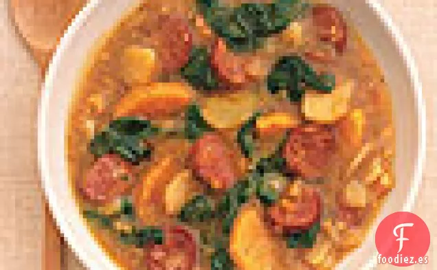 Sopa de Boniato y Salchicha