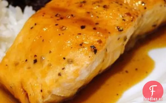 Salmón Glaseado de Naranja y Teryaki