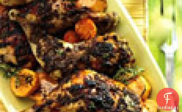 Pollo Asado con Especias y Batatas Glaseadas con Canela y Miel