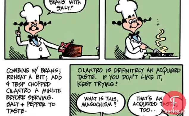 La Cocina De Dibujos Animados: Frijoles Blancos Y Cilantro