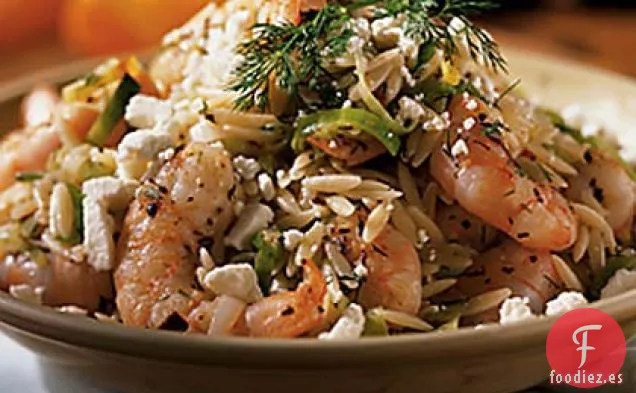 Camarones y Orzo de Hierbas Frescas