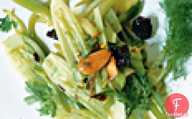 Hinojo salteado con Almendras, Pasas y Azafrán