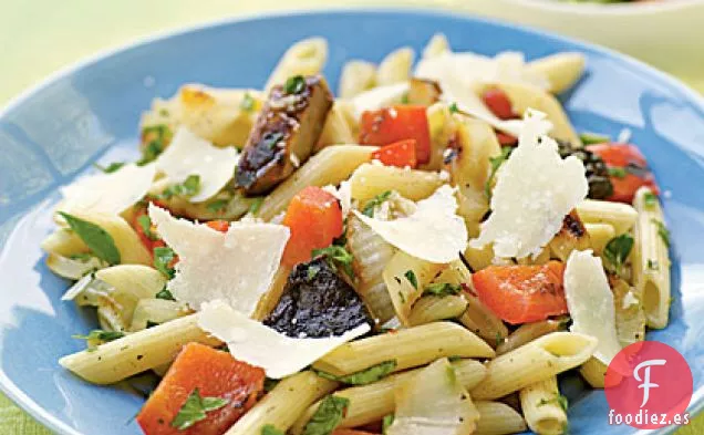Penne a la Hierba con Verduras Simples a la Parrilla