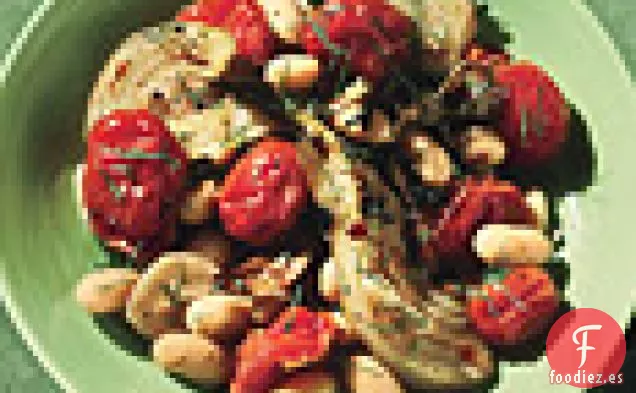 Tomates Asados con Aceite de Oliva e Hinojo con Frijoles Blancos