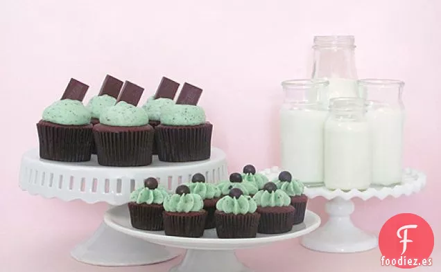 Cupcakes con Chispas de Chocolate y Menta