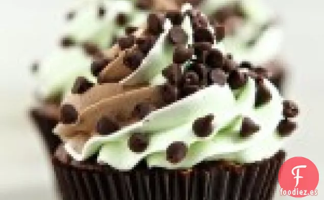 Cupcakes con Chispas de Chocolate y Menta