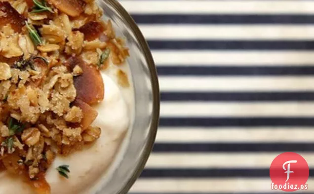 Crema de Limón sin Lácteos Con Crumble De tomillo y Avena