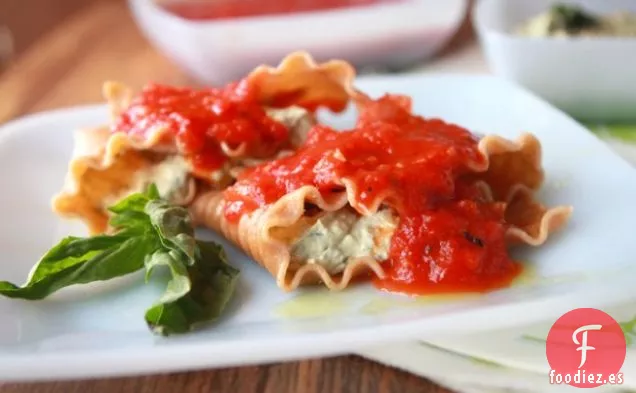 Lasaña Vegana Sin hornear Con Ricota De Anacardo y albahaca