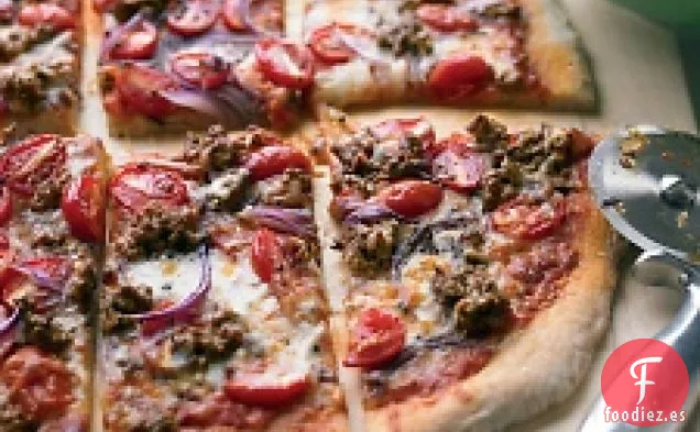 Pizza De Hamburguesa Y tomate De uva