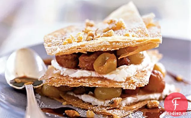 Napoleones de Uva Salteados con Reducción de Oporto