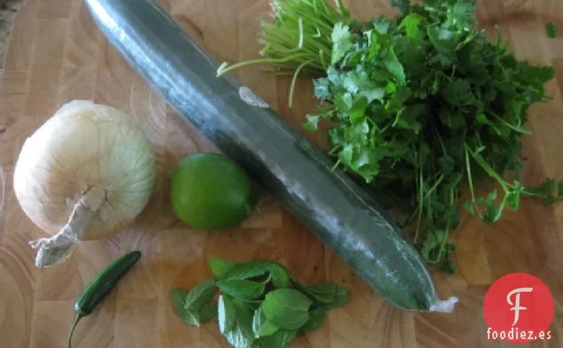 Salmón A La Parrilla Con Salsa De Pepino + Cebolla Dulce