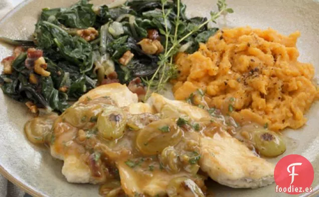 Receta De Chuletas De Pollo Con Salsa De Chalota De Uva