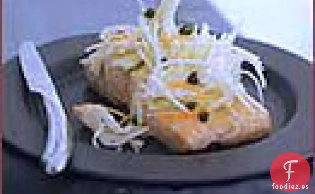 Salmón al Horno Salado con Hinojo, Alcaparras y Naranja