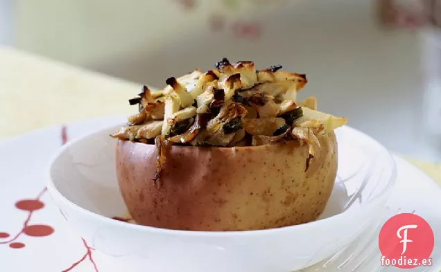 Manzanas Al Horno Con Setas De Ostra